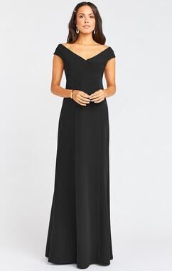 Show Me Your Mumu Women's M Dress Zurich Knot Gown Crepe Black Stretch Ring NWT